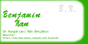 benjamin nan business card